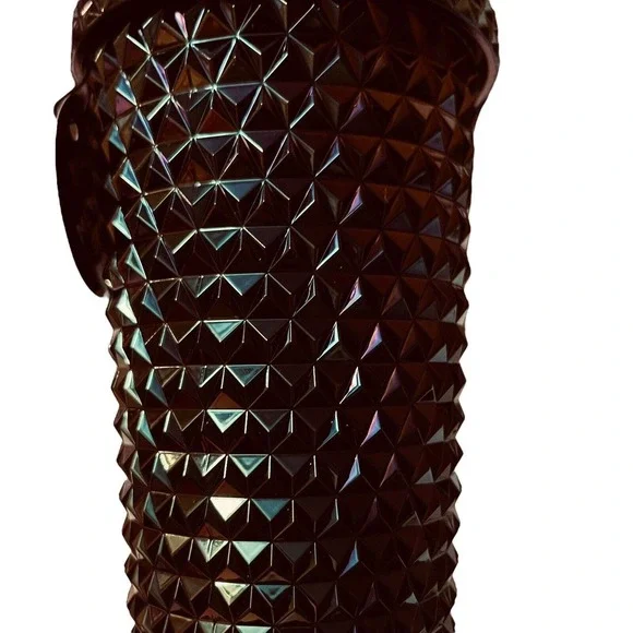 Vessel Tumbler Cold Cup Black Studded Metallic Iridescent Venti 24oz Lid Straw - Picture 3 of 9